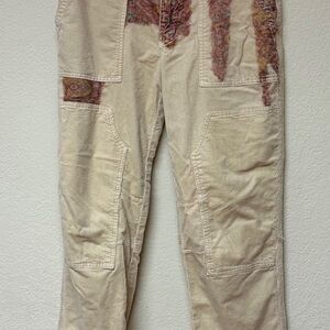 Pilcro anthropology cream and mauve Corderoy size 10